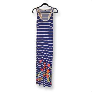 Destiny Platinum Blue Striped Maxi Dress - M